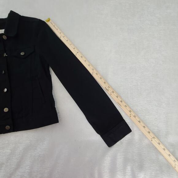 Hobbs Miriam jacket ladies denim jacket black Size 6 Polished Goth Witchy Office - Picture 9 of 12